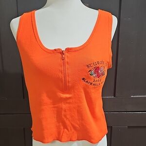 Orange Zip-Front Women's Tank Top